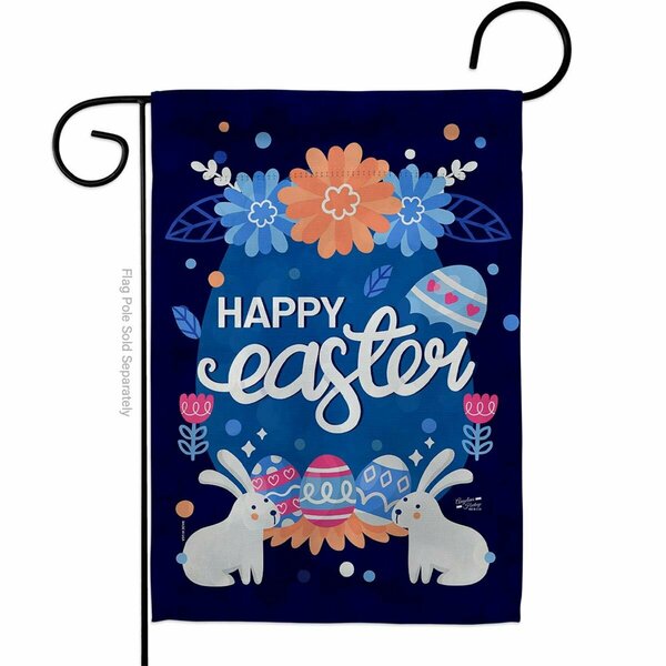 Patio Trasero G135365-BO Happy Easter Bunny Springtime Double-Sided Decorative Garden Flag, Multi Color PA3914726